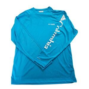 Columbia PFG Long Sleeve Fishing Shirt Blue Size Small